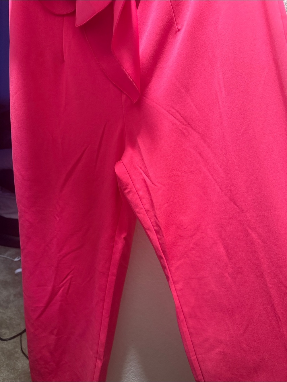 Strapless Hot Pink Floral Applique Jumpsuit - Women - Picture 5 of 5